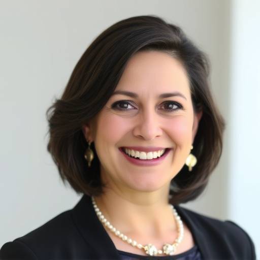 Retrato de Elena Vargas, fundadora y directora de Oratoria Brillante, sonriendo con profesionalismo.