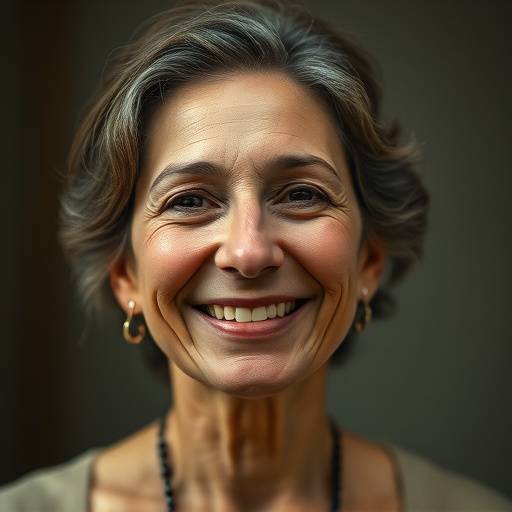 Retrato de Elena Vargas, la fundadora de Oratoria Brillante, sonriendo amablemente