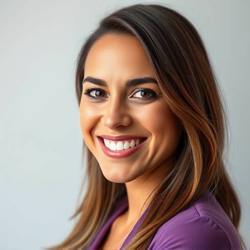 Retrato de Isabel Rodríguez, instructora de improvisación en Oratoria Brillante, con una sonrisa que transmite energía y creatividad.