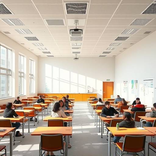 Una vista del aula de Oratoria Brillante, mostrando una disposición cómoda para los estudiantes y un ambiente de aprendizaje estimulante